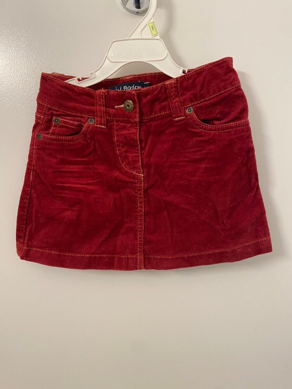 Mini Boden corduroy skirt deep red